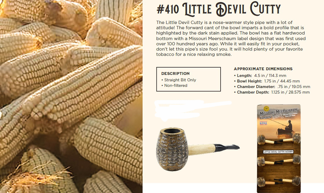 Little Devil Cutty Corn Cob Pipe no filter Pipo Market